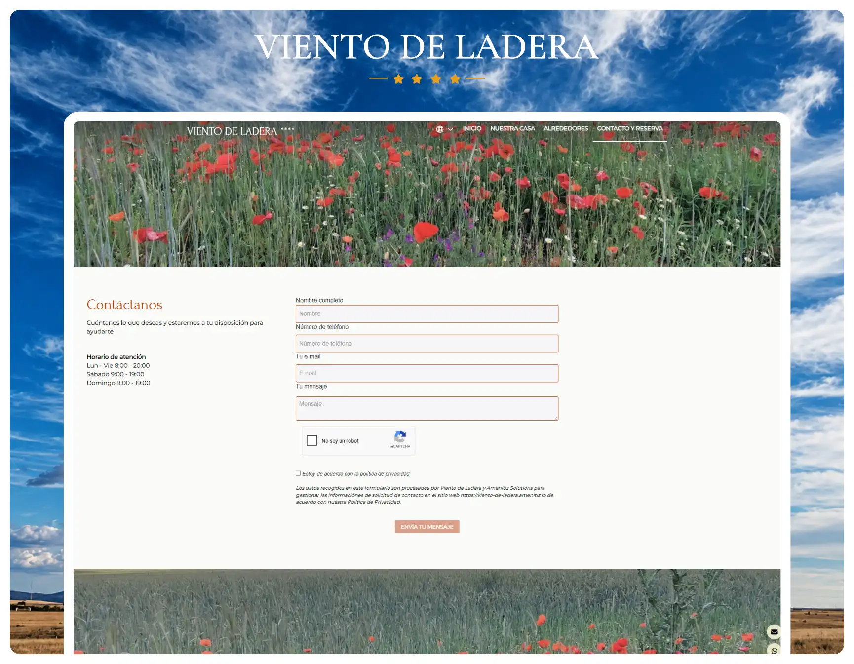 Viento de Ladera — Contacto web anterior