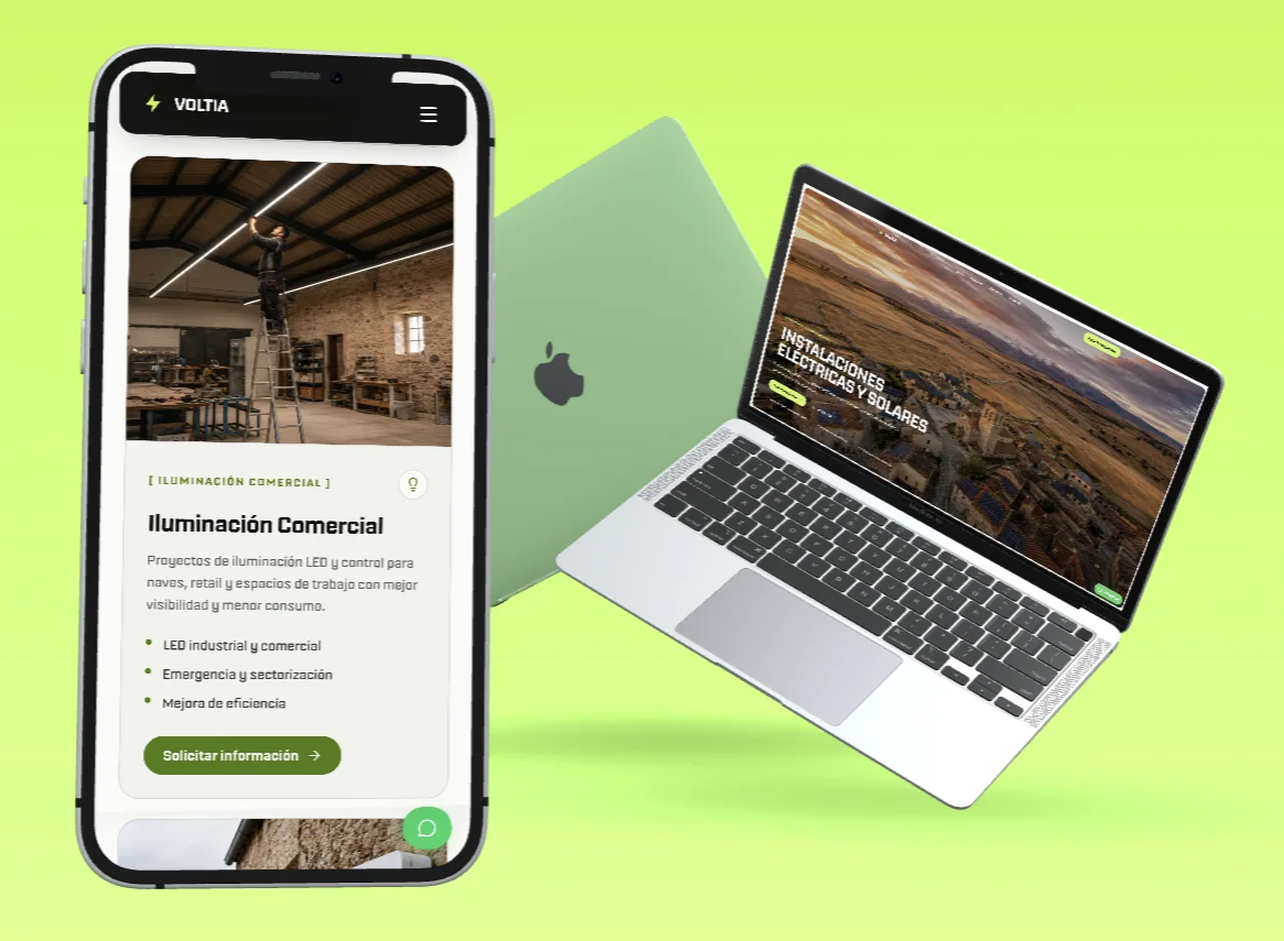 Mockups de webs fáciles de usar en escritorio, tablet y móvil